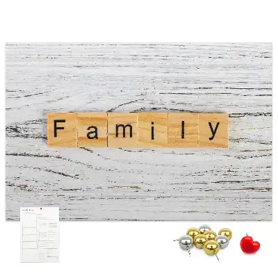 Family Printed Cork Board