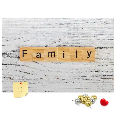 Family Printed Cork Board