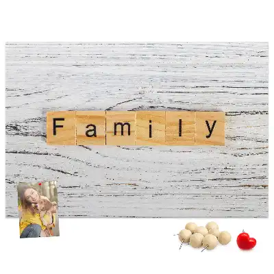 Family Printed Cork Board
