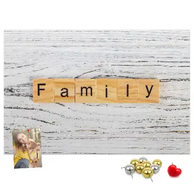 Family Printed Cork Board