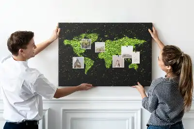 Printed Cork Memo Board World map
