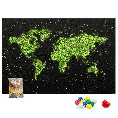 Printed Cork Memo Board World map