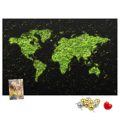 Printed Cork Memo Board World map