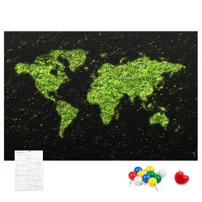 Printed Cork Memo Board World map