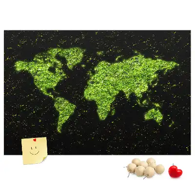 Printed Cork Memo Board World map