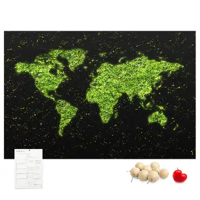 Printed Cork Memo Board World map