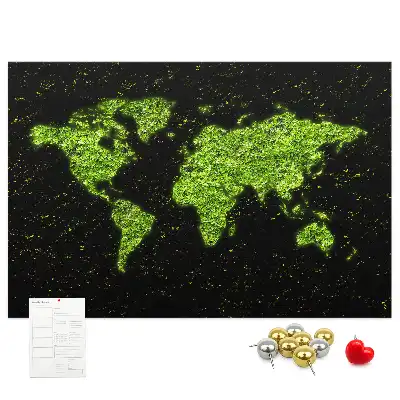 Printed Cork Memo Board World map