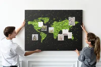 Printed Cork Memo Board World map
