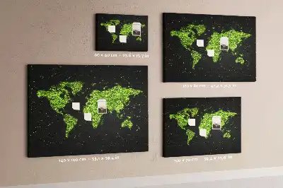 Printed Cork Memo Board World map