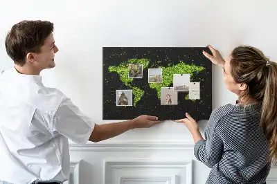 Printed Cork Memo Board World map