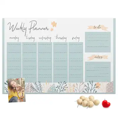 Cork memo board Weekly schedule