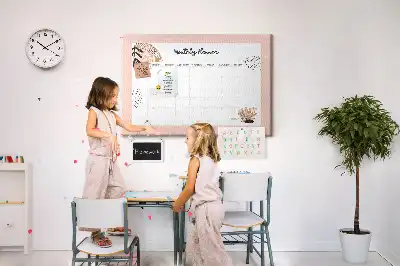 Floral Printed Monthly Planner Cork Memo Board