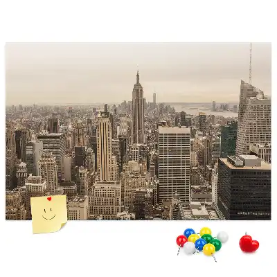 City landscape cork memo board