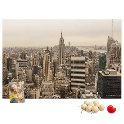 City landscape cork memo board