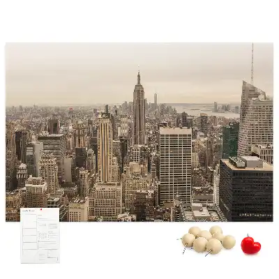 City landscape cork memo board
