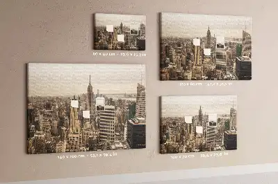 City landscape cork memo board