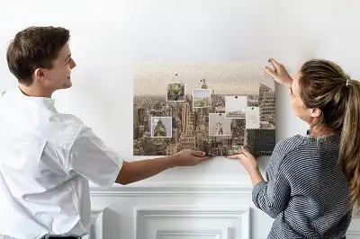 City landscape cork memo board