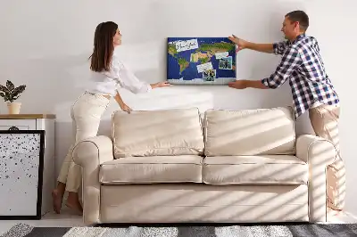 Large world map printed cork board