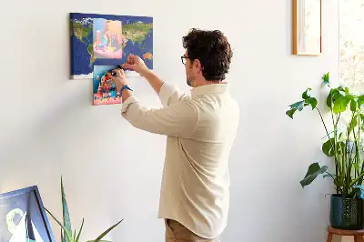 Large world map printed cork board