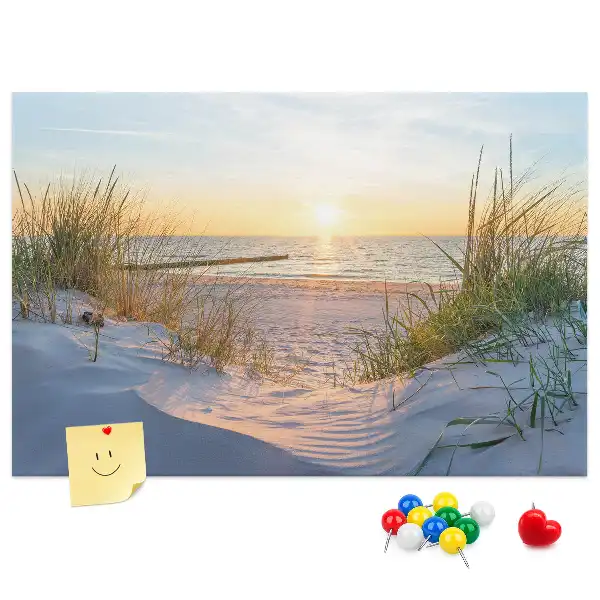 Sunset on the Beach Printed Cork Memo Board