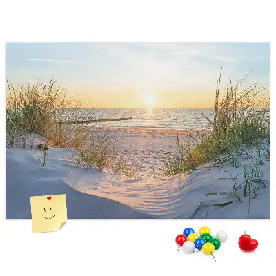 Sunset on the Beach Printed Cork Memo Board