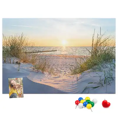 Sunset on the Beach Printed Cork Memo Board