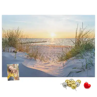 Sunset on the Beach Printed Cork Memo Board