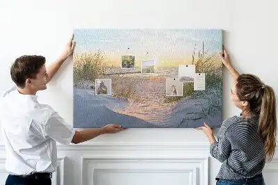Sunset on the Beach Printed Cork Memo Board