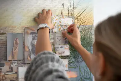 Printed Cork Memo Board Sunset on the beach
