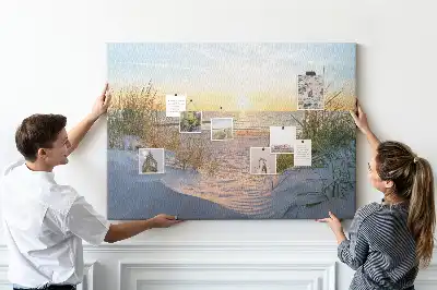 Sunset on the Beach Printed Cork Memo Board
