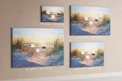 Printed Cork Memo Board Sunset on the beach