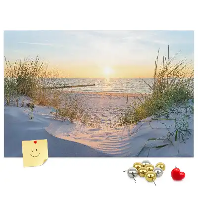 Sunset on the Beach Printed Cork Memo Board
