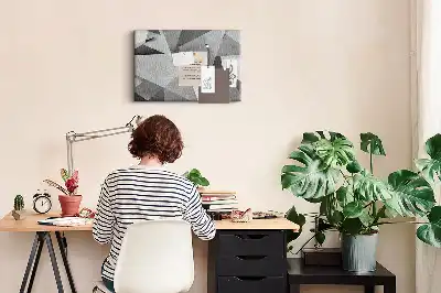 Cork Memo Board with 3D Abstraction Design