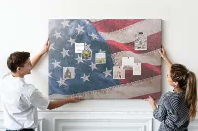 Printed Cork Board American flag