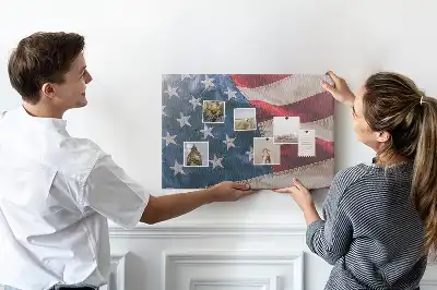Printed Cork Board American flag