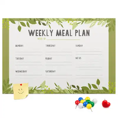 Printed Cork Memo Board Weekly menu