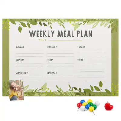 Printed Cork Memo Board Weekly menu