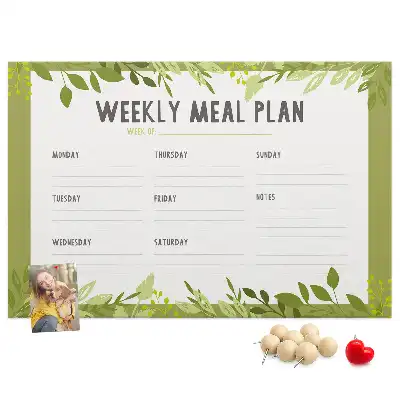 Printed Cork Memo Board Weekly menu