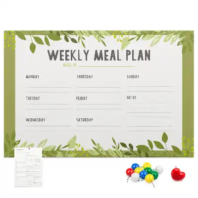 Printed Cork Memo Board Weekly menu