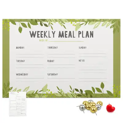 Printed Cork Memo Board Weekly menu