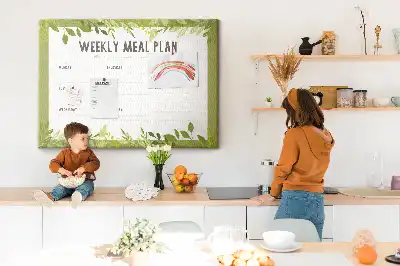Printed Cork Weekly Menu Memo Board