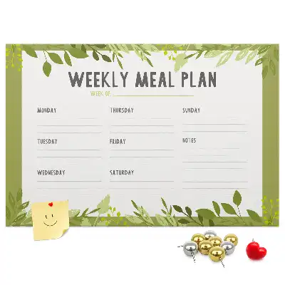 Printed Cork Memo Board Weekly menu