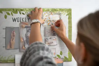 Printed Cork Weekly Menu Memo Board