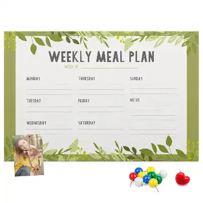 Printed Cork Weekly Menu Memo Board
