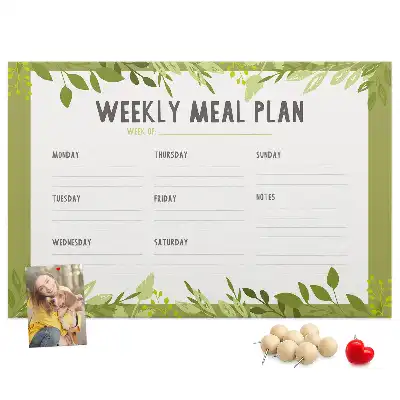Printed Cork Memo Board Weekly menu