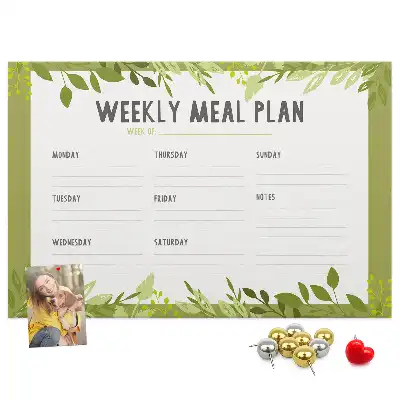 Printed Cork Memo Board Weekly menu