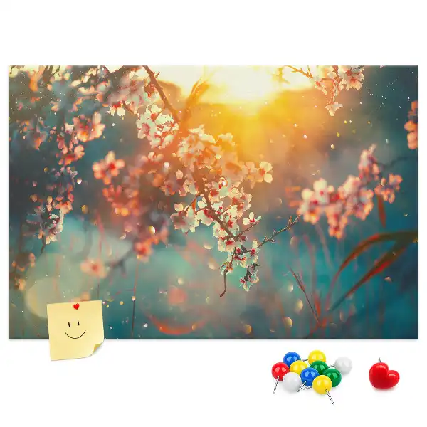 Spring Flowers Cork Memo Board