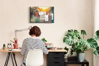 Spring Flowers Cork Memo Board
