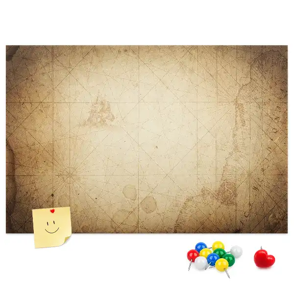 Old World Map Printed Cork Board