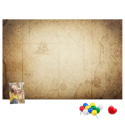 Old World Map Printed Cork Board